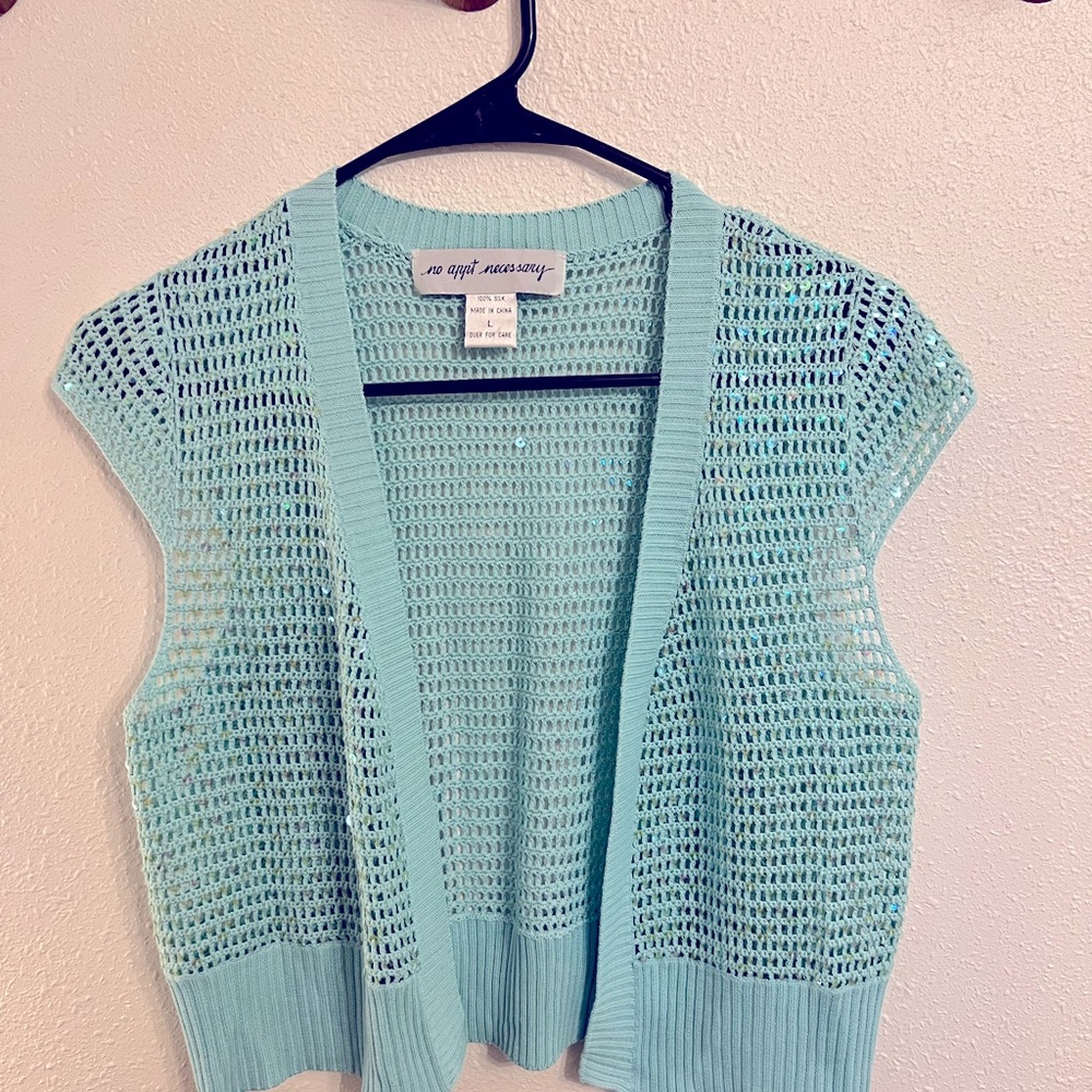 Women’s sequin festival concert vest size large